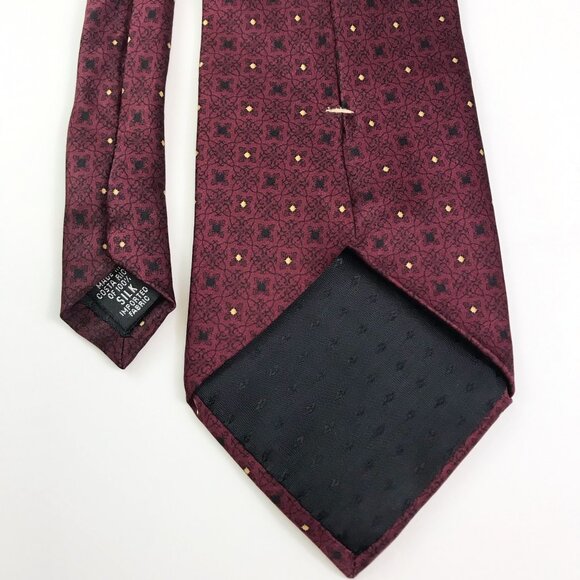 Vintage Bill Blass Black Label Mens Imported 100% Silk Maroon Tie - Picture 2 of 5